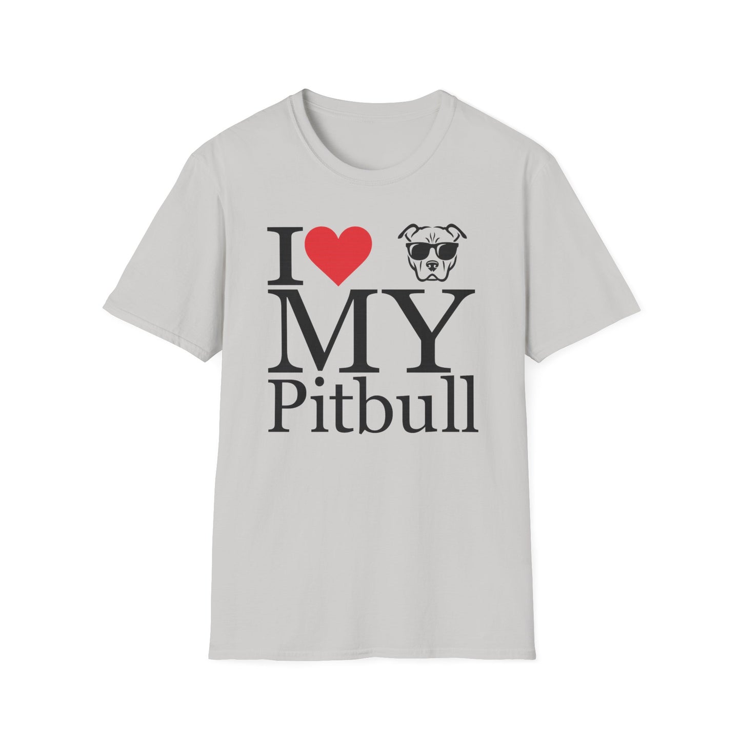 I Love My Pitbull T-Shirt – Cute Rescue Dog Lover Tee with Heart and Pitbull Face Graphic – Unisex Pet Adoption Gift for Proud Pit Bull Owners, Adult Unisex T-Shirt