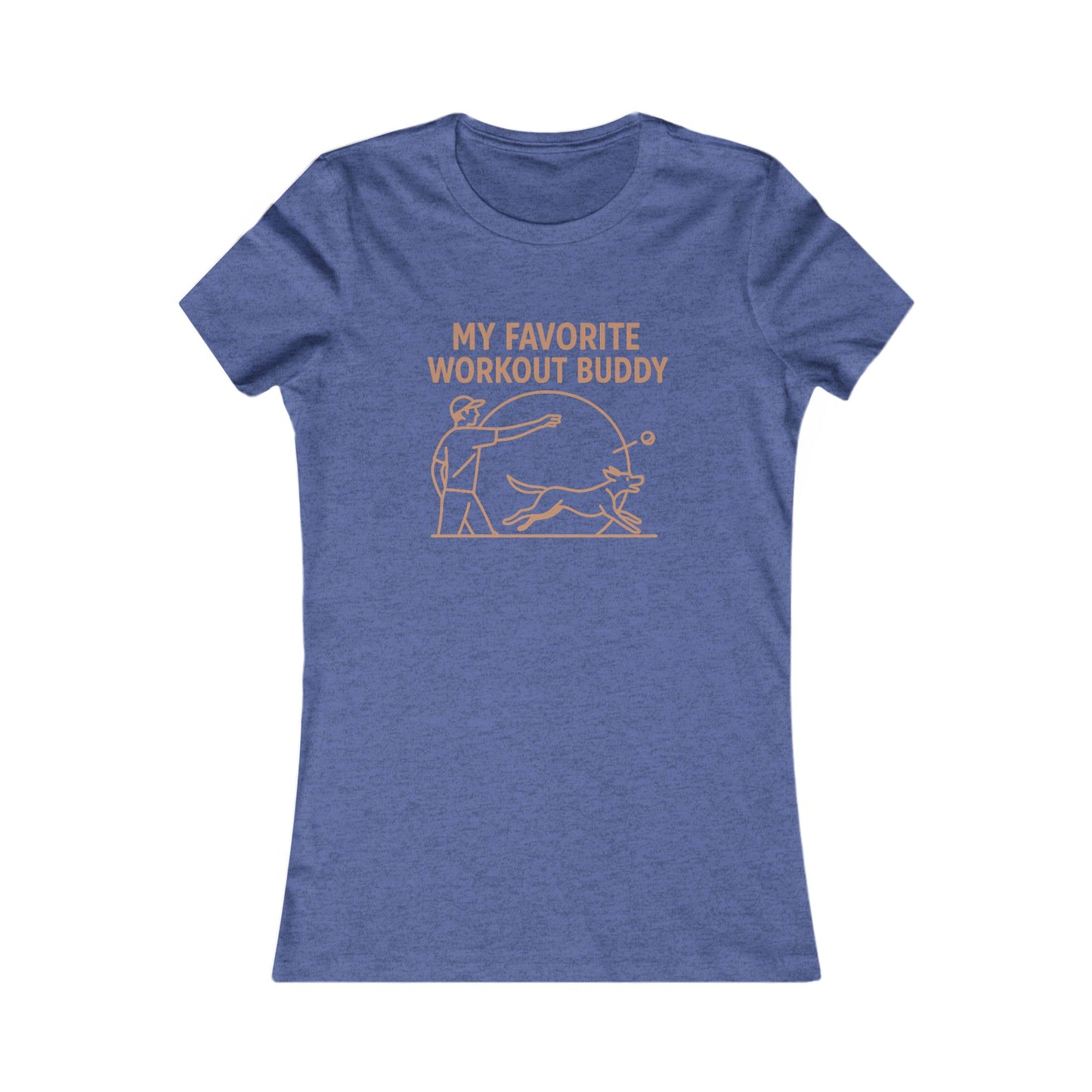 My Favorite Workout Buddy Dog T-Shirt for Women – Funny Dog Mom Gift Tee – Active Dog Owner Fetch Design – Bella + Canvas Feminine Fit T-Shirt, Adult Unisex T-Shirt