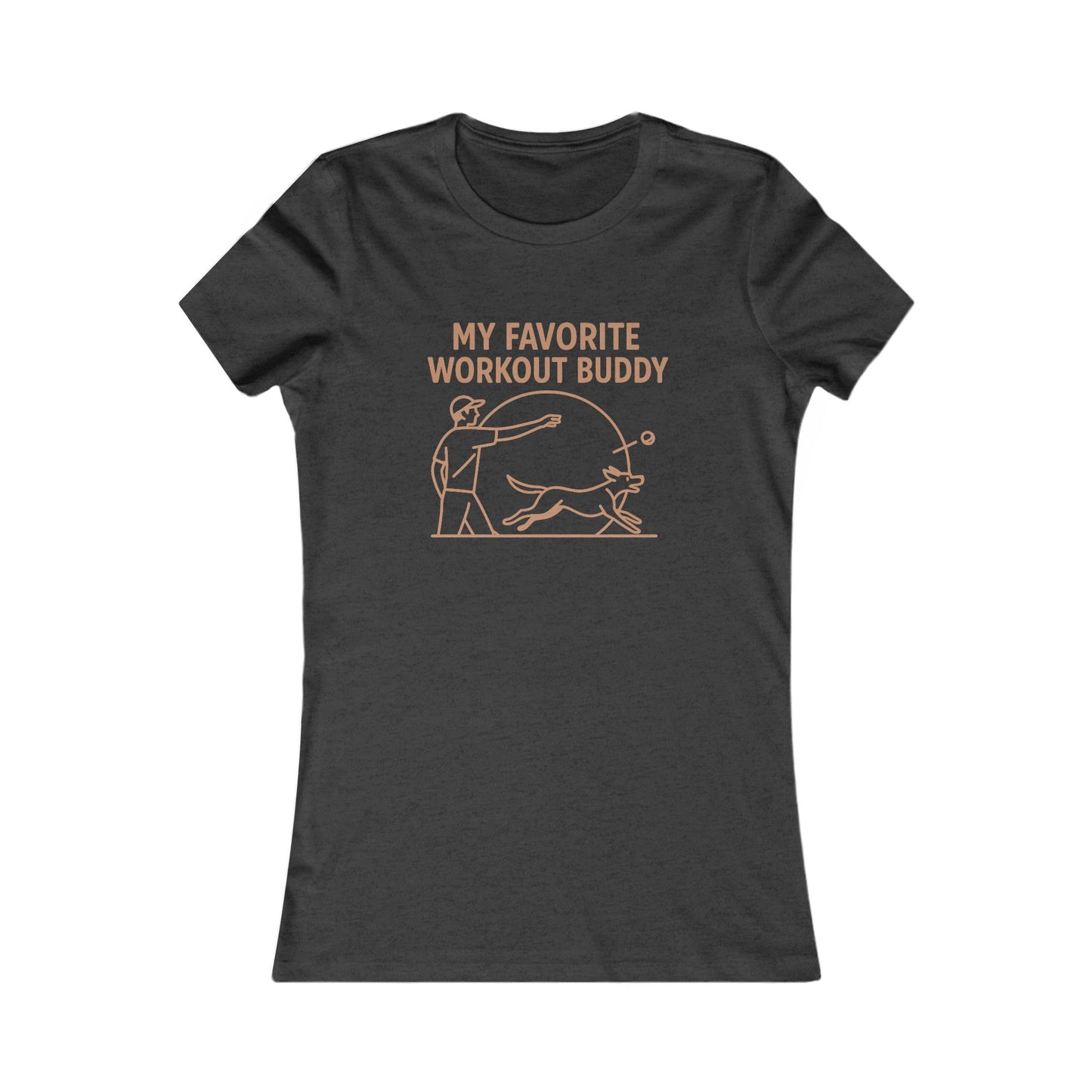 My Favorite Workout Buddy Dog T-Shirt for Women – Funny Dog Mom Gift Tee – Active Dog Owner Fetch Design – Bella + Canvas Feminine Fit T-Shirt, Adult Unisex T-Shirt