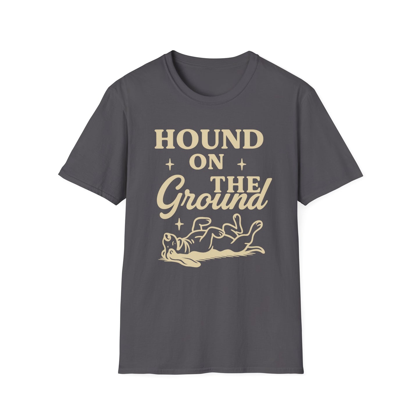 Funny Basset Hound Dog Shirt – Hound on the Ground Tee – Vintage Rescue Dog Graphic – Unisex Gildan 64000 T-Shirt for Pet Lovers, Adult Unisex T-Shirt