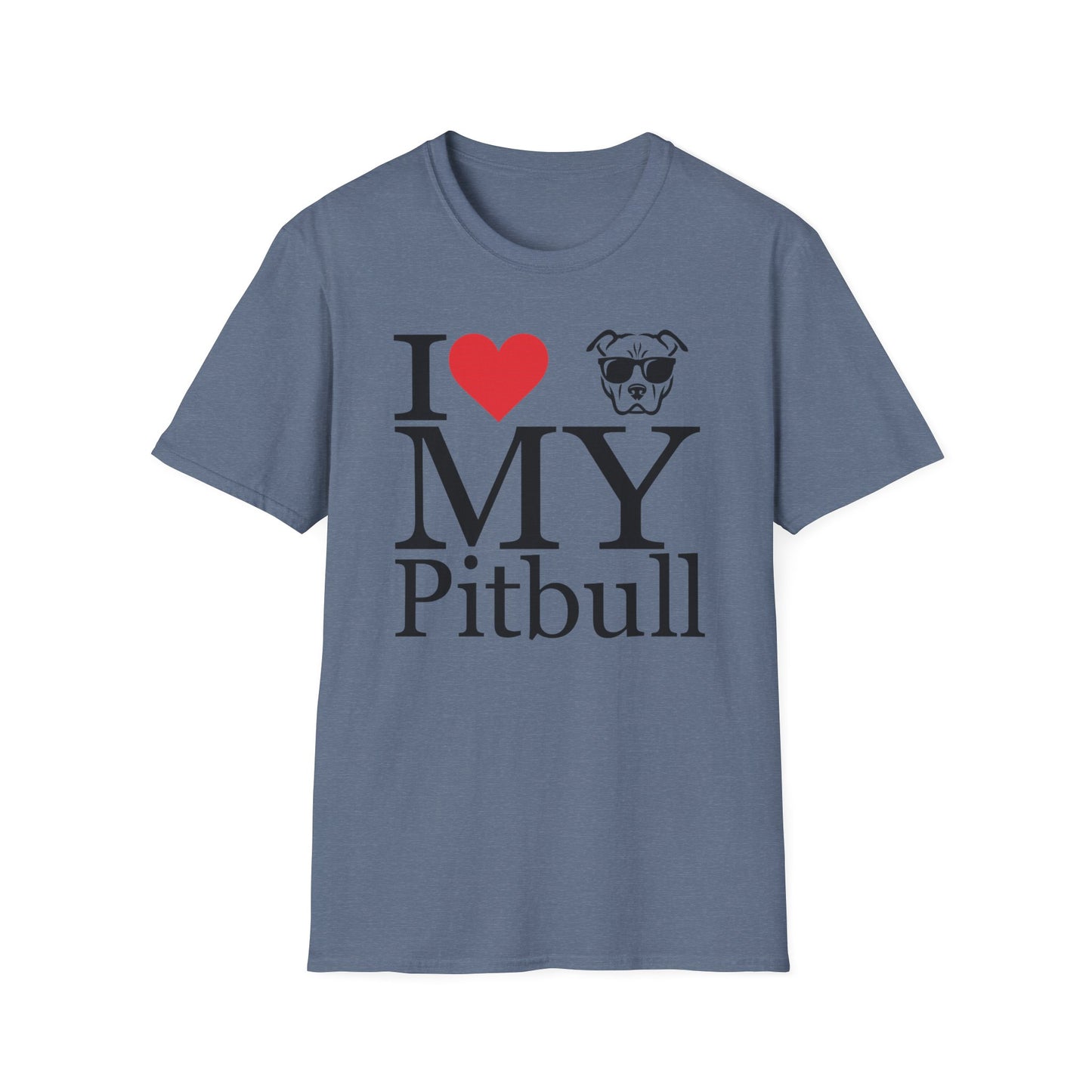I Love My Pitbull T-Shirt – Cute Rescue Dog Lover Tee with Heart and Pitbull Face Graphic – Unisex Pet Adoption Gift for Proud Pit Bull Owners, Adult Unisex T-Shirt