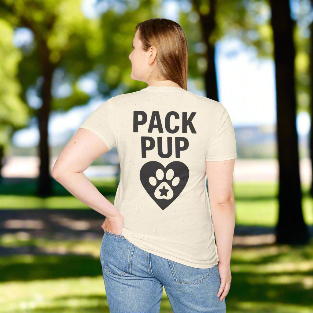 Pack Pup Rescue T-Shirt – Two Sided Dog Lover Tee – Front Pack Member Logo – Back Pack Pup Design – Gildan 64000 Unisex Fit – Matching Family Rescue Apparel – Older Kids or Teens – Animal Shelter Support – Full Pack Set, Adult Unisex T-Shirt
