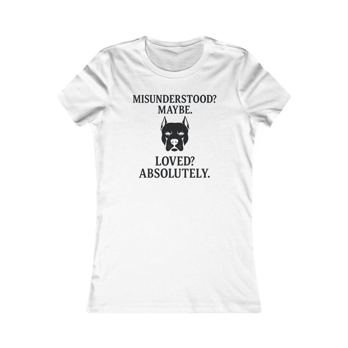 Misunderstood? Maybe. Loved? Absolutely. Woman's Adult Bella Canvas 6004 Pitbull Advocacy T-t-shirt.