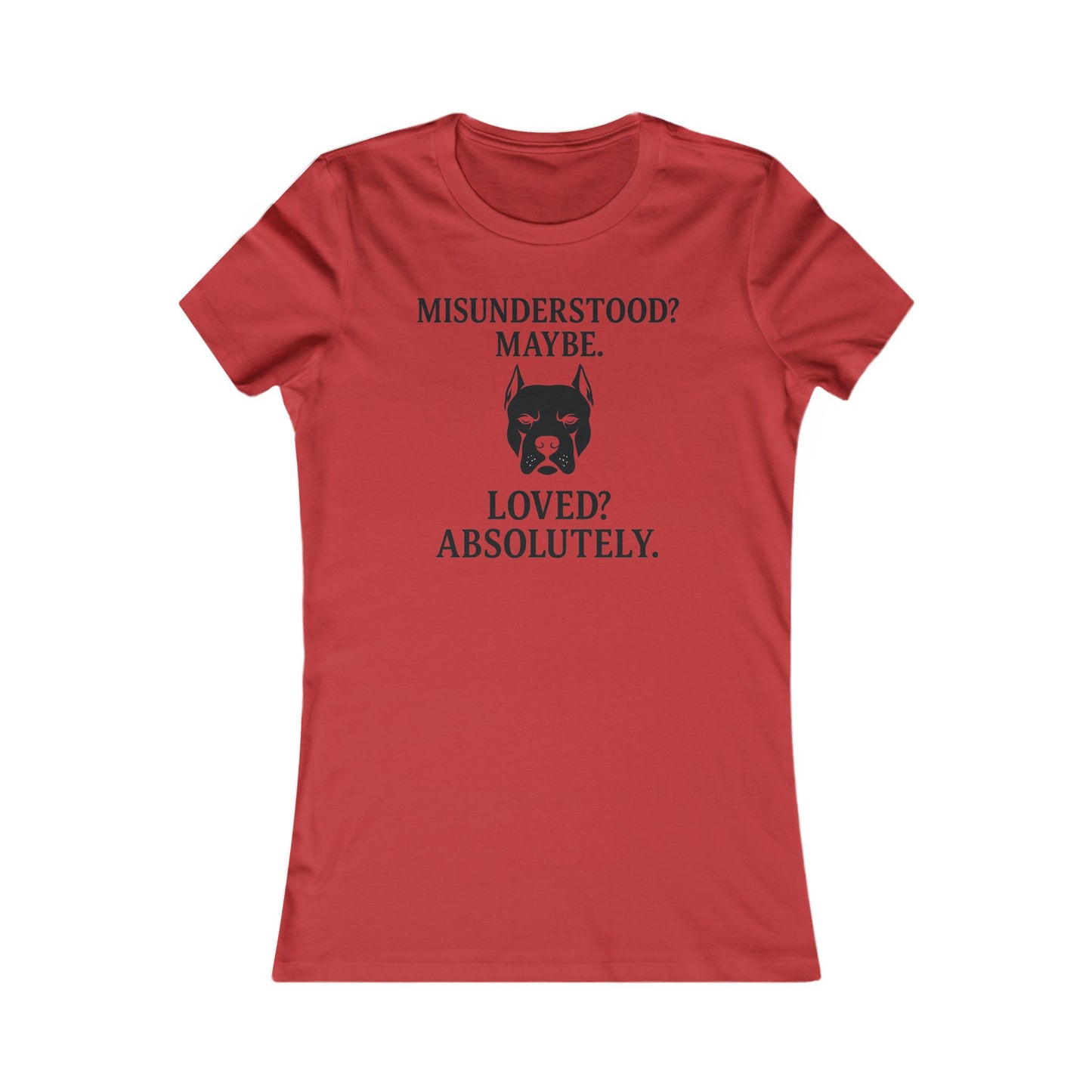 Misunderstood? Maybe. Loved? Absolutely. Woman's Adult Bella Canvas 6004 Pitbull Advocacy T-t-shirt.