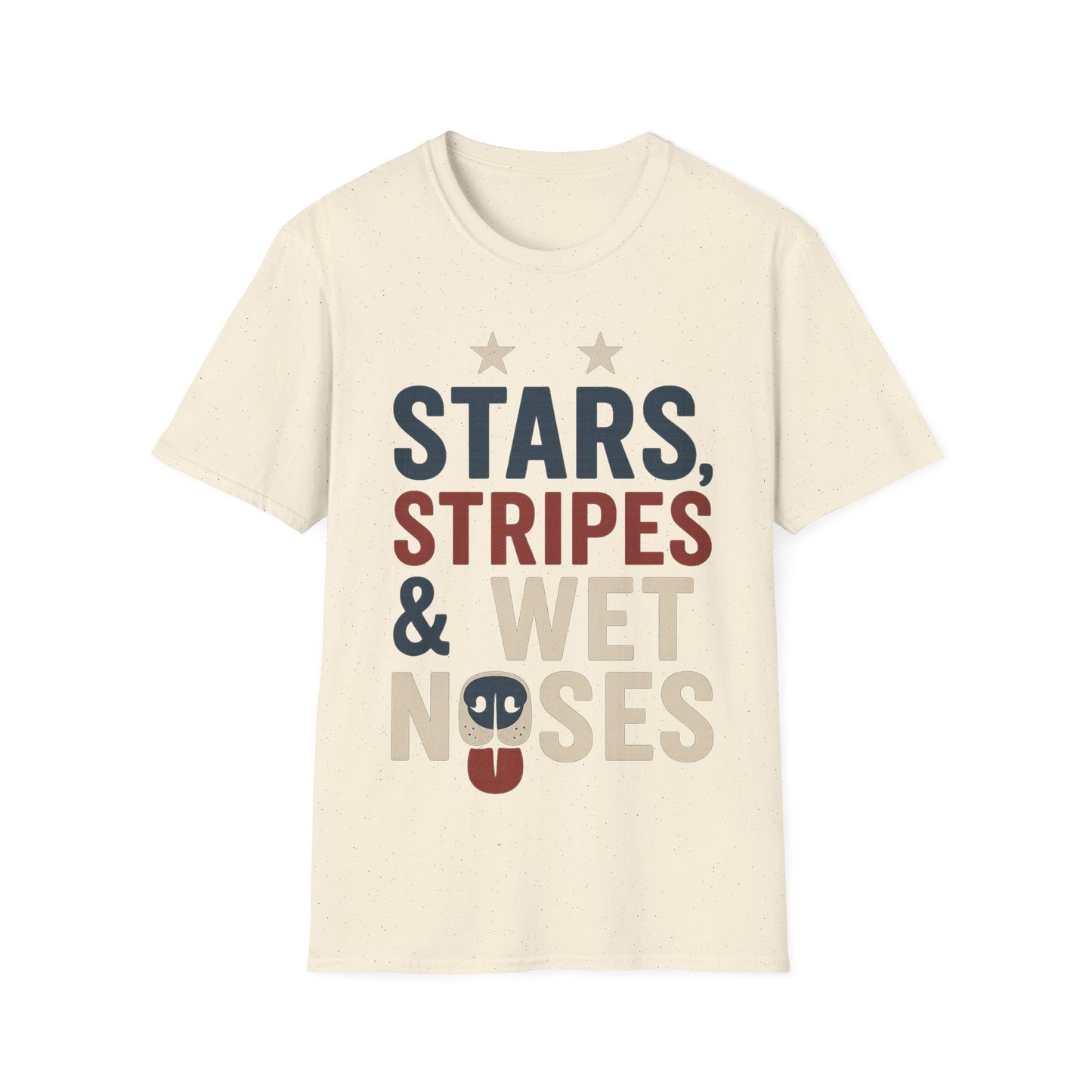 Stars Stripes and Wet Noses Patriotic Dog Shirt | Red White and Blue Rescue Tee | American Flag Dog Lover Shirt | Animal Adoption 4th of July T-Shirt | Multiple Design Options | Gildan 64000 Soft Cotton Unisex T-Shirt, Adult Unisex T-Shirt