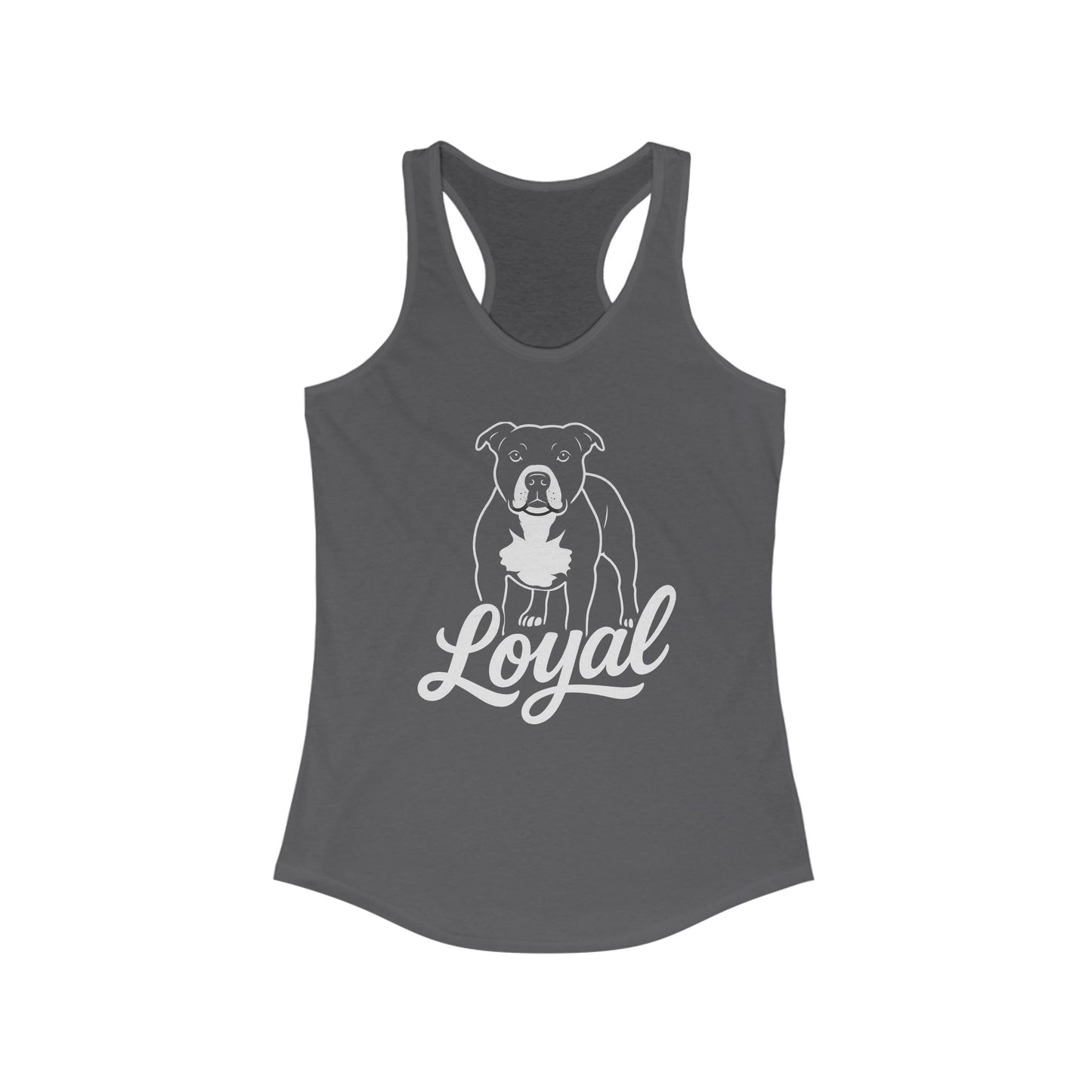 Loyal Pit Bull Dog Lovers Racerback Tank Top | Perfect for Dog Owners, Pet Lovers, Workout Gear, Gifts for Her, Casual Summer Style, Adult Unisex T-Shirt