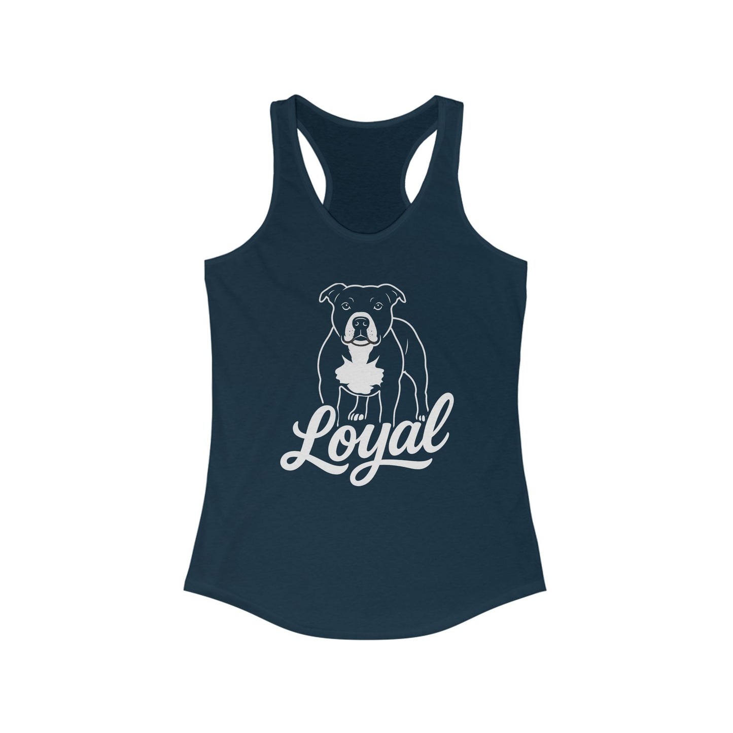 Loyal Pit Bull Dog Lovers Racerback Tank Top | Perfect for Dog Owners, Pet Lovers, Workout Gear, Gifts for Her, Casual Summer Style, Adult Unisex T-Shirt