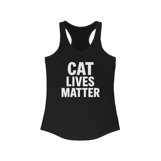Women's Cat Lives Matter Racerback Tank - Perfect for Cat Lovers, Gifts, Summer Wear, Activism, Animal Rights, Adult Unisex T-Shirt