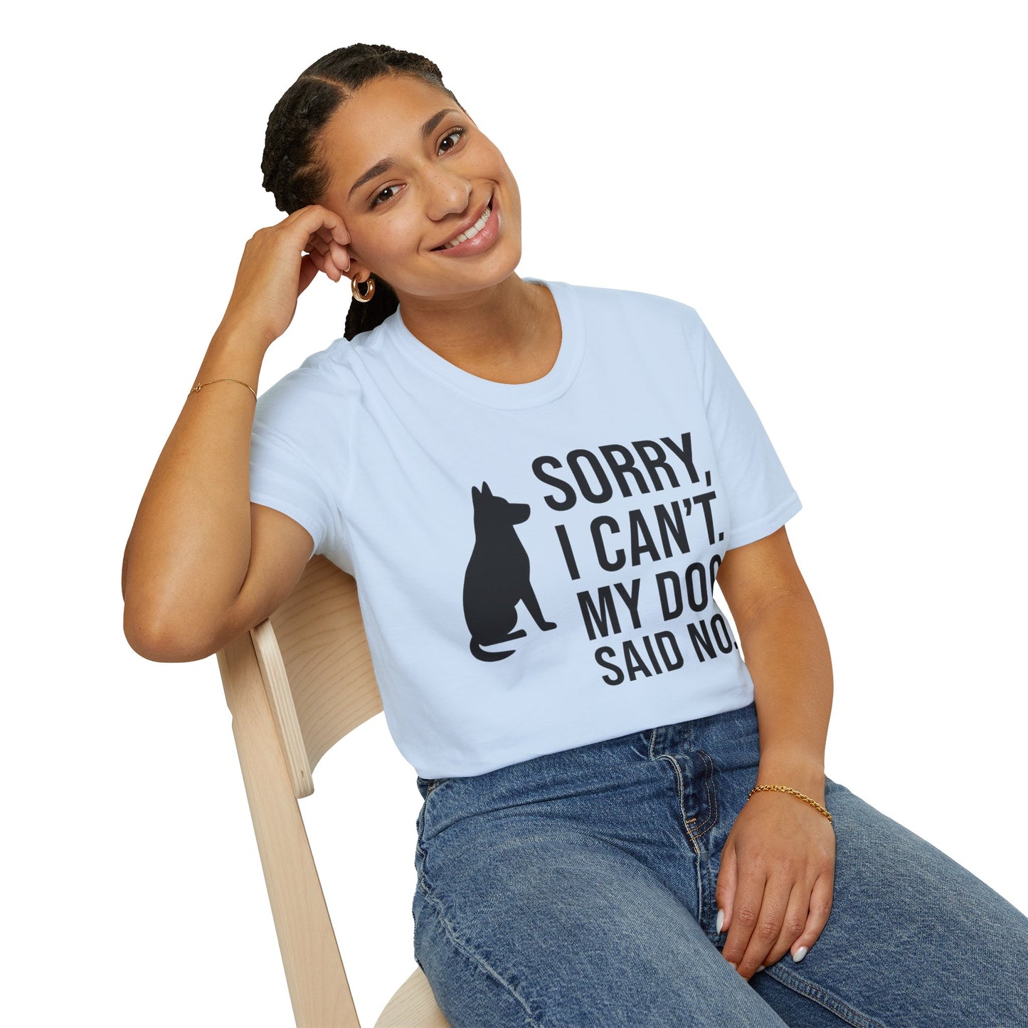 Sorry I Can’t My Dog Said No T-Shirt | Funny Dog Owner Tee | Pet Humor Shirt | Rescue Dog Gift | Introvert Dog Lover Graphic Tee, Adult Unisex T-Shirt