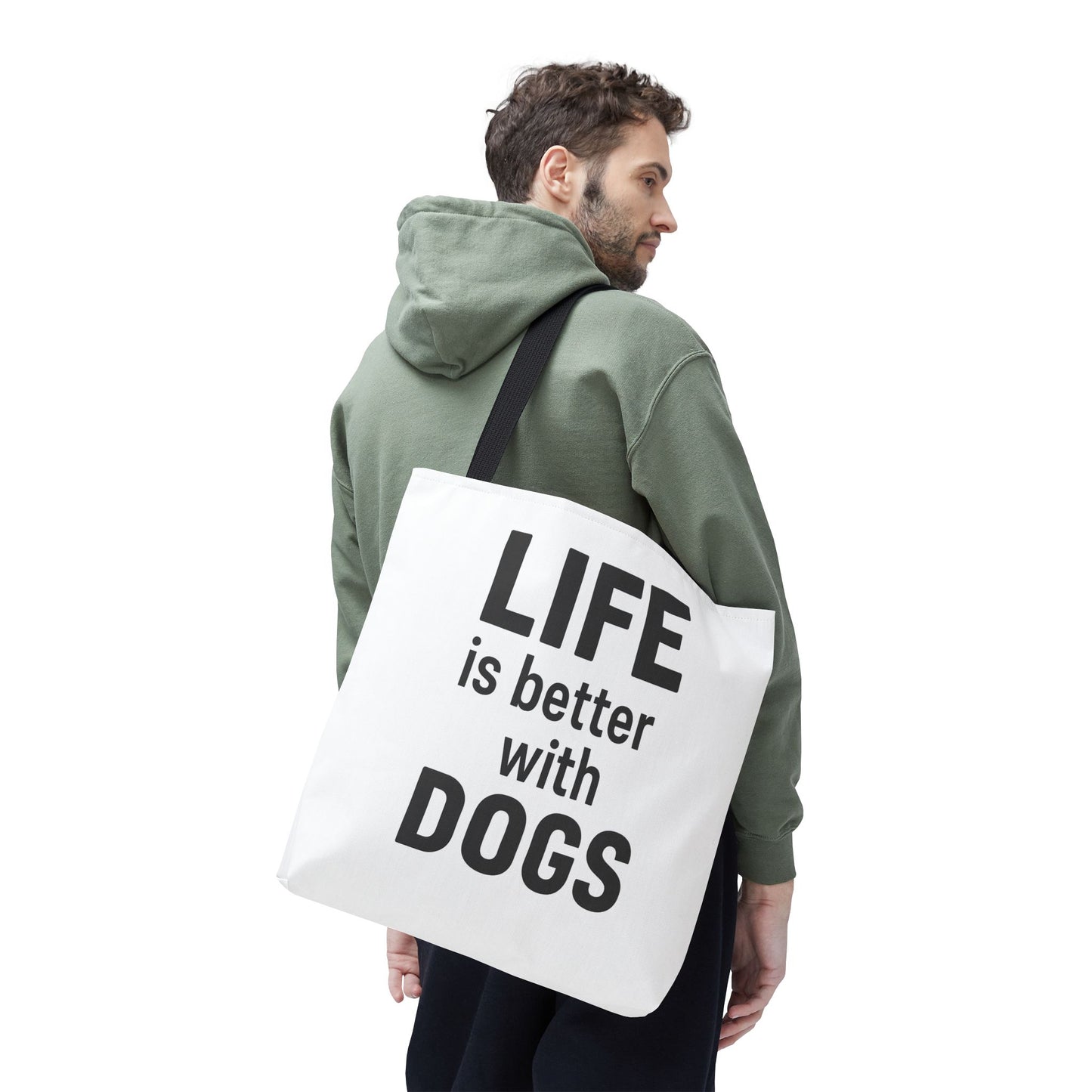 "Life is Better with Dogs" Dog Lovers Tote Bag - Stylish Canvas Bag, Pet Owner Gift, Dog Mom Tote, Eco-Friendly Reusable Bag