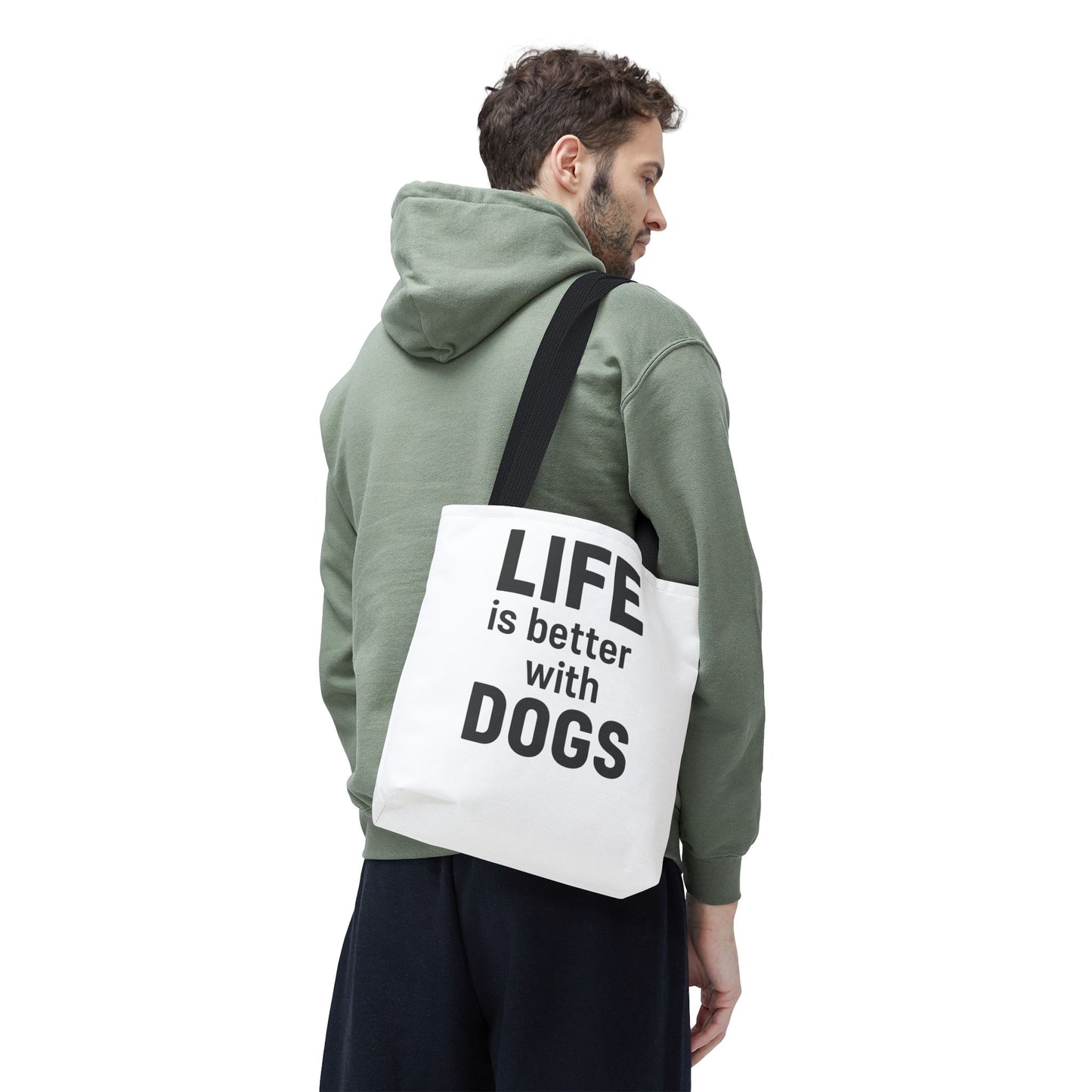 "Life is Better with Dogs" Dog Lovers Tote Bag - Stylish Canvas Bag, Pet Owner Gift, Dog Mom Tote, Eco-Friendly Reusable Bag