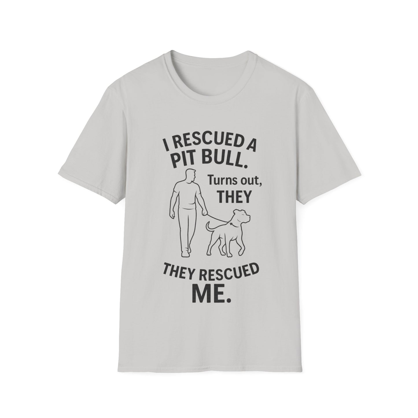 I Rescued a Pit Bull Shirt – Adopt Don’t Shop Dog Rescue Tee – Black Lettering Front Design – Pitbull Adoption Gift – Shelter Dog Shirt, Adult Unisex T-Shirt