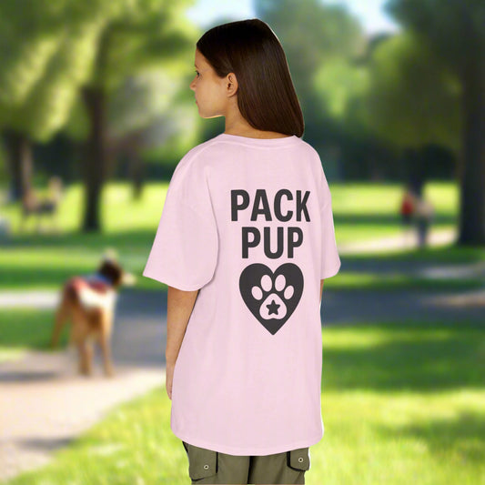 Pack Pup Youth Dog Shirt – Matching Family Rescue Tee – Front Pack Member Logo – Back Pack Pup Design – Gildan 5000B Heavy Cotton – Kid’s Two-Sided Rescue Shirt – Animal Shelter Support – Dog Lover Gift – Pack Collection, Adult Unisex T-Shirt