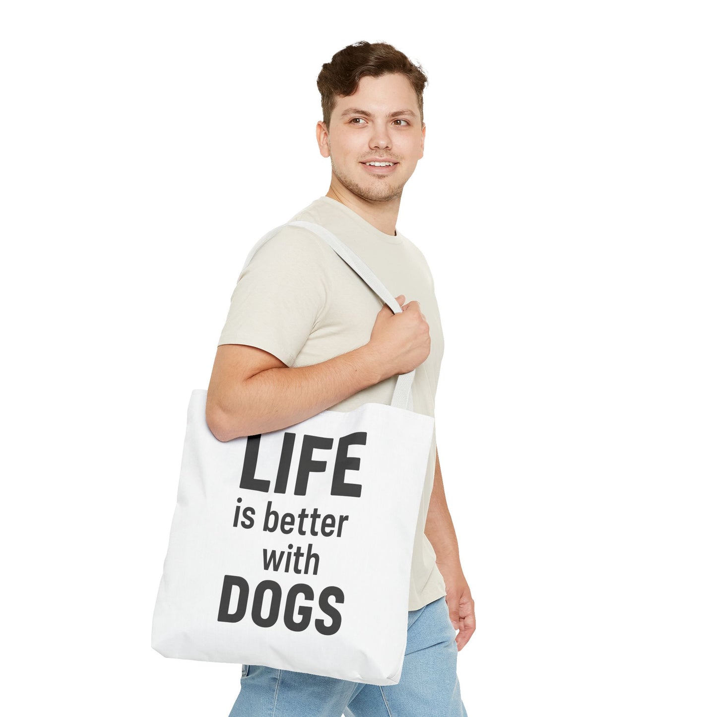 "Life is Better with Dogs" Dog Lovers Tote Bag - Stylish Canvas Bag, Pet Owner Gift, Dog Mom Tote, Eco-Friendly Reusable Bag