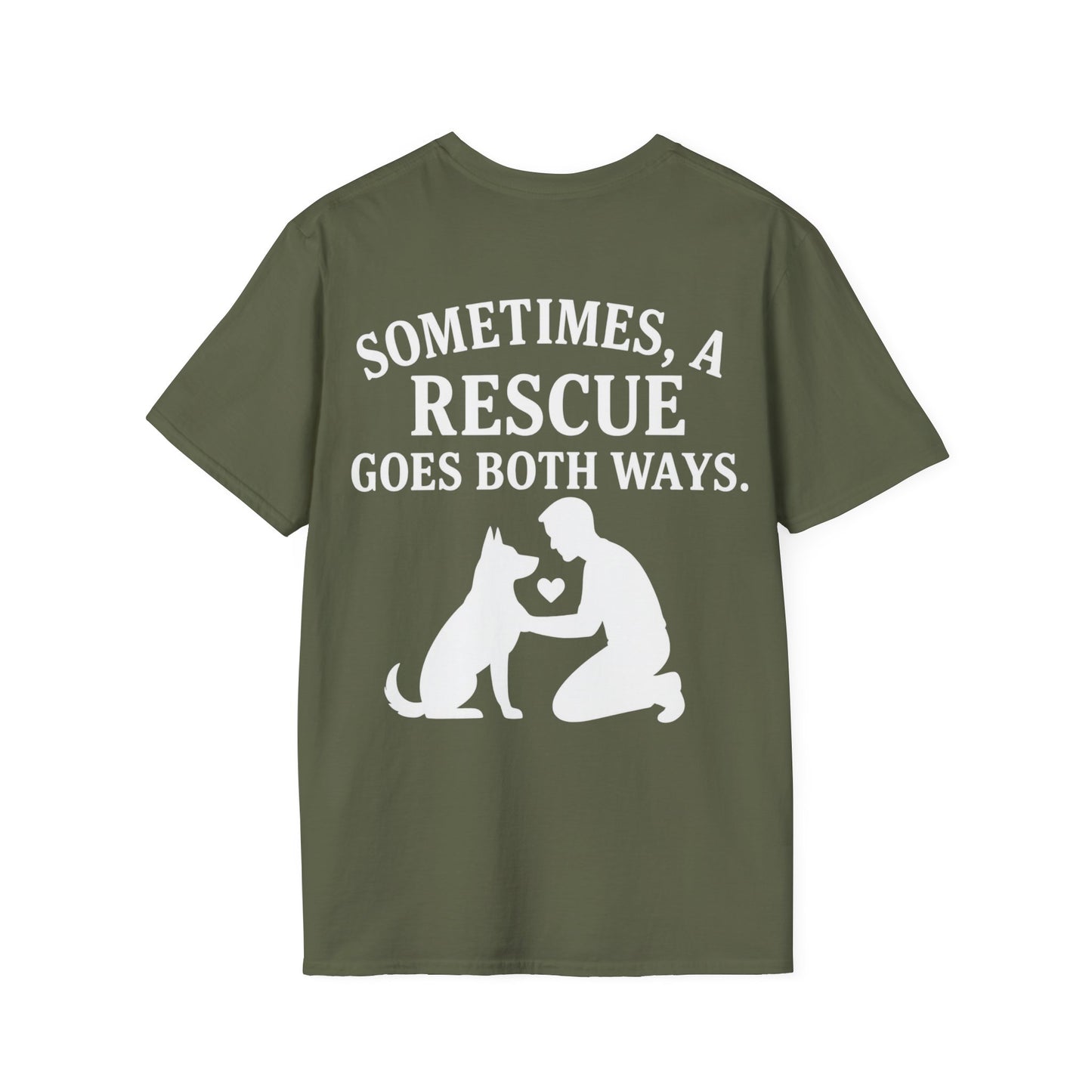 Sometimes a Rescue Goes Both Ways Shirt – Dog Rescue T-Shirt for Women & Men – Animal Adoption Gift – Emotional Pet Lover Tee, Adult Unisex T-Shirt