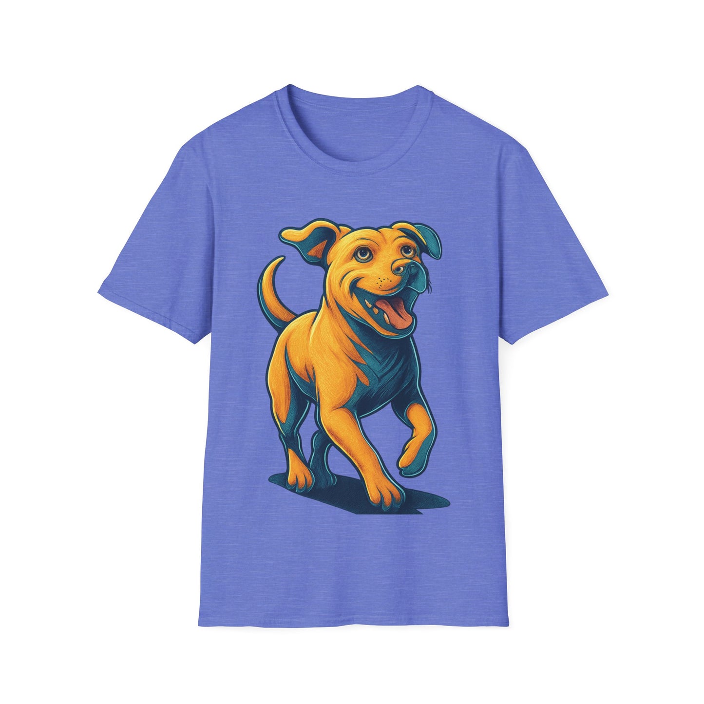 3D Pop Art Dog Shirt | Bold Jumping Dog Graphic Tee for Rescue Lovers & Pet Fans | Vibrant One-Sided Design, Adult Unisex T-Shirt