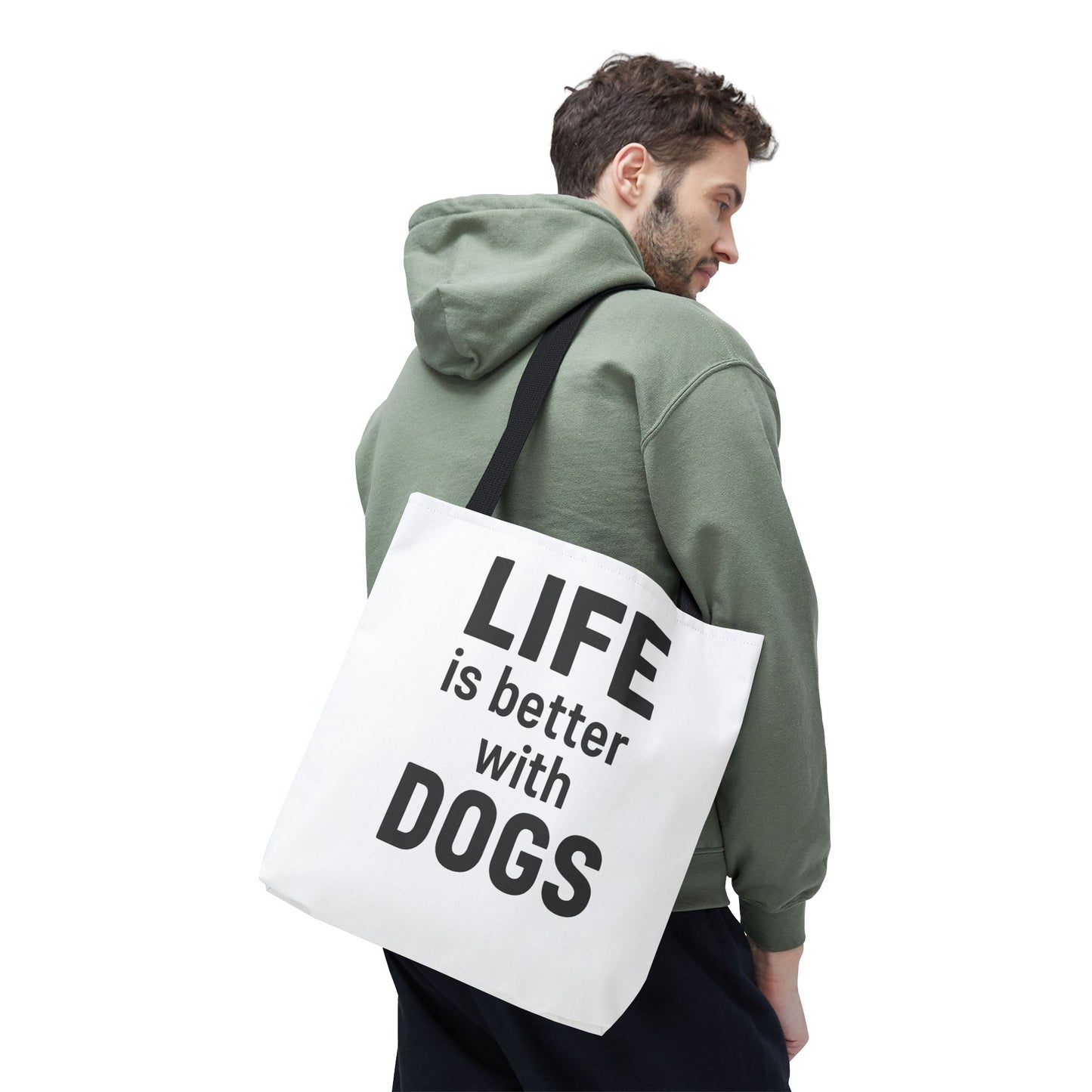 "Life is Better with Dogs" Dog Lovers Tote Bag - Stylish Canvas Bag, Pet Owner Gift, Dog Mom Tote, Eco-Friendly Reusable Bag