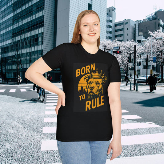 Born To Rule Adult Unisex T-Shirt Pit Bull Rules | Unique Graphic Tee, Perfect Gift for Pet Owners, Animal Lovers, Casual Wear, Everyday Style