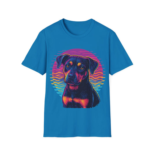 Bold Rescue Dog Shirt | Vibrant Neon Pitbull Art Tee for Teens & Dog Lovers | Youth Streetwear Graphic Tee, Adult Unisex T-Shirt