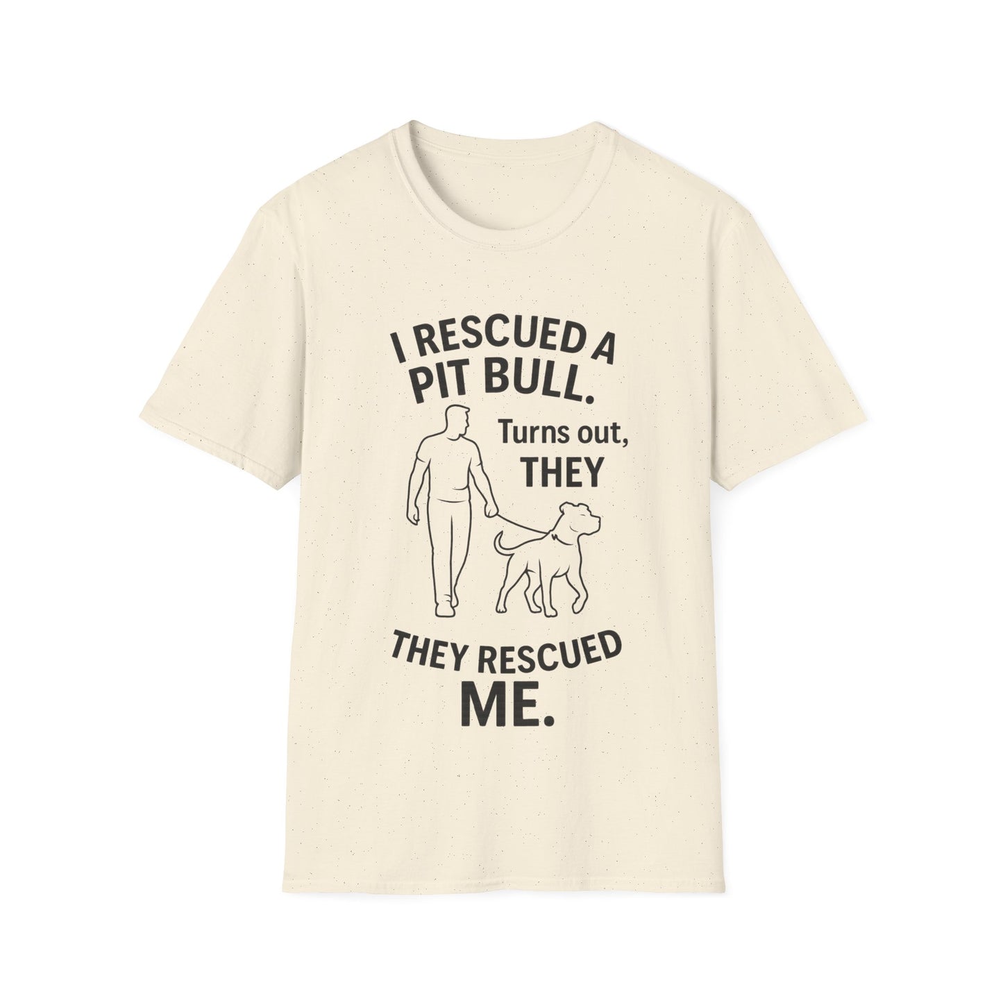 I Rescued a Pit Bull Shirt – Adopt Don’t Shop Dog Rescue Tee – Black Lettering Front Design – Pitbull Adoption Gift – Shelter Dog Shirt, Adult Unisex T-Shirt