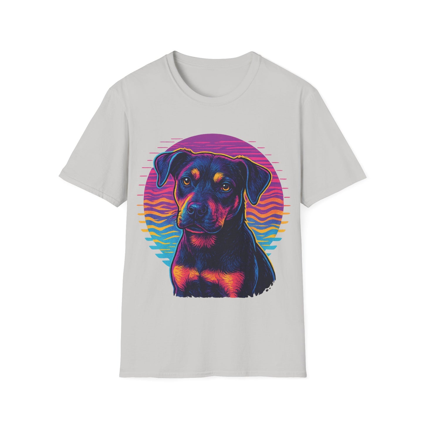 Bold Rescue Dog Shirt | Vibrant Neon Pitbull Art Tee for Teens & Dog Lovers | Youth Streetwear Graphic Tee, Adult Unisex T-Shirt