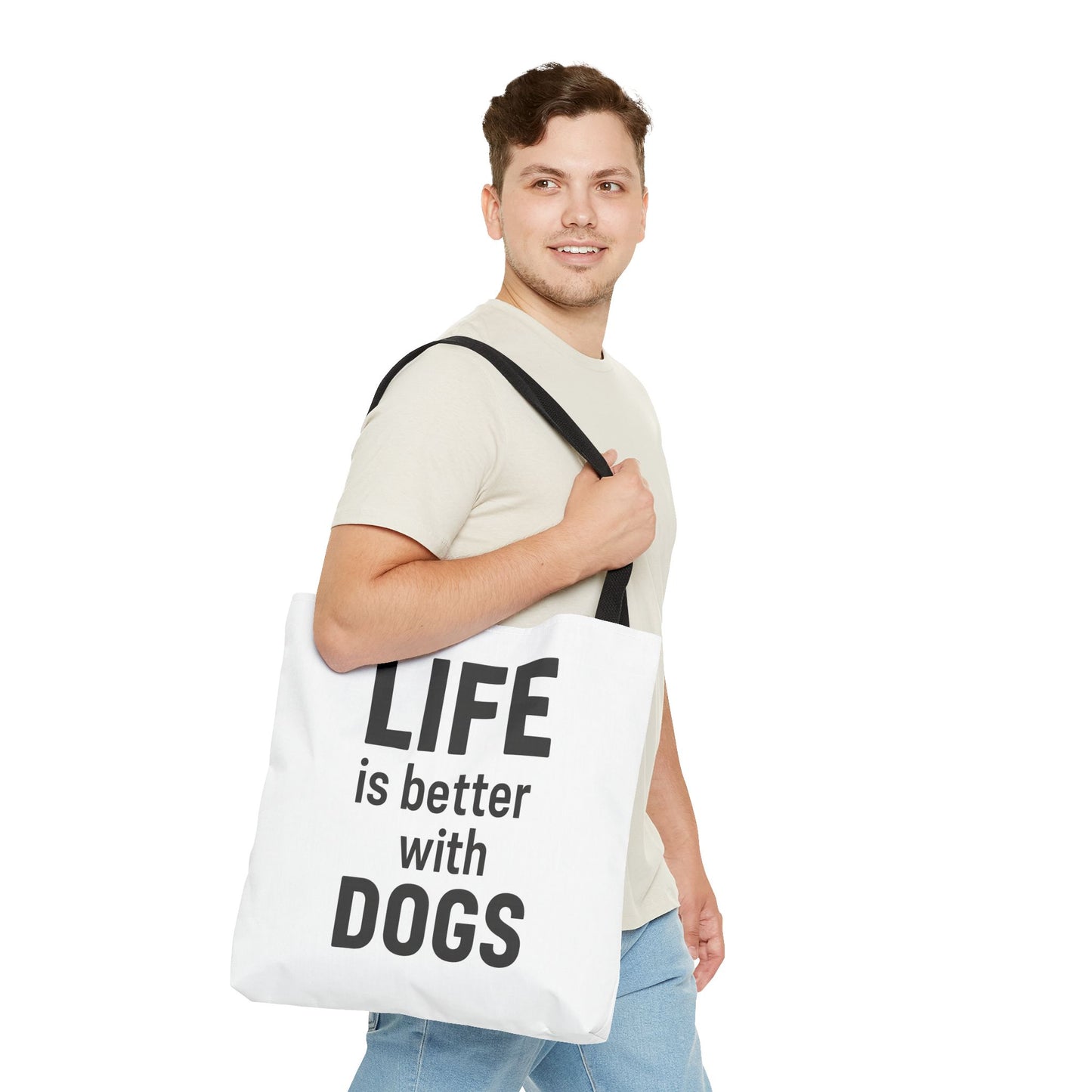 "Life is Better with Dogs" Dog Lovers Tote Bag - Stylish Canvas Bag, Pet Owner Gift, Dog Mom Tote, Eco-Friendly Reusable Bag