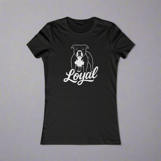 Loyal Pitbull Dog Women's Tee, Dog Lover Gift, Animal Rescue Shirt, Casual Tee for Pet Owners, Funny Dog Shirt, Gift for Animal Lovers, Adult Unisex T-Shirt