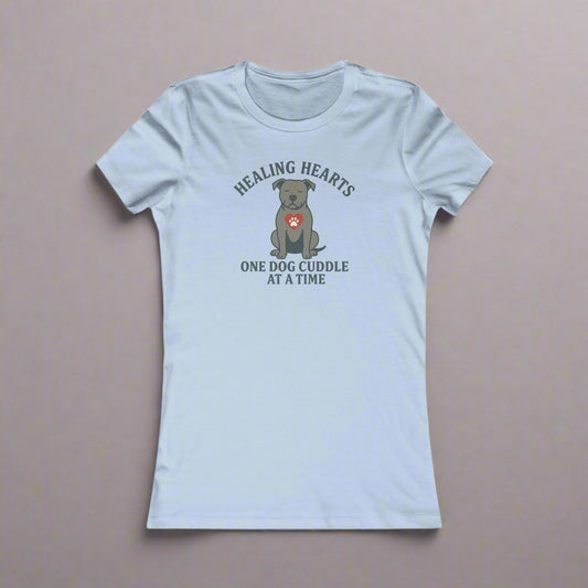 Healing Hearts One Dog Cuddle at a Time Tee, Dog Lover Shirt, Animal Rescue Gift, Pet Adoption Apparel, Cute Animal T-Shirt, Adult Unisex T-Shirt