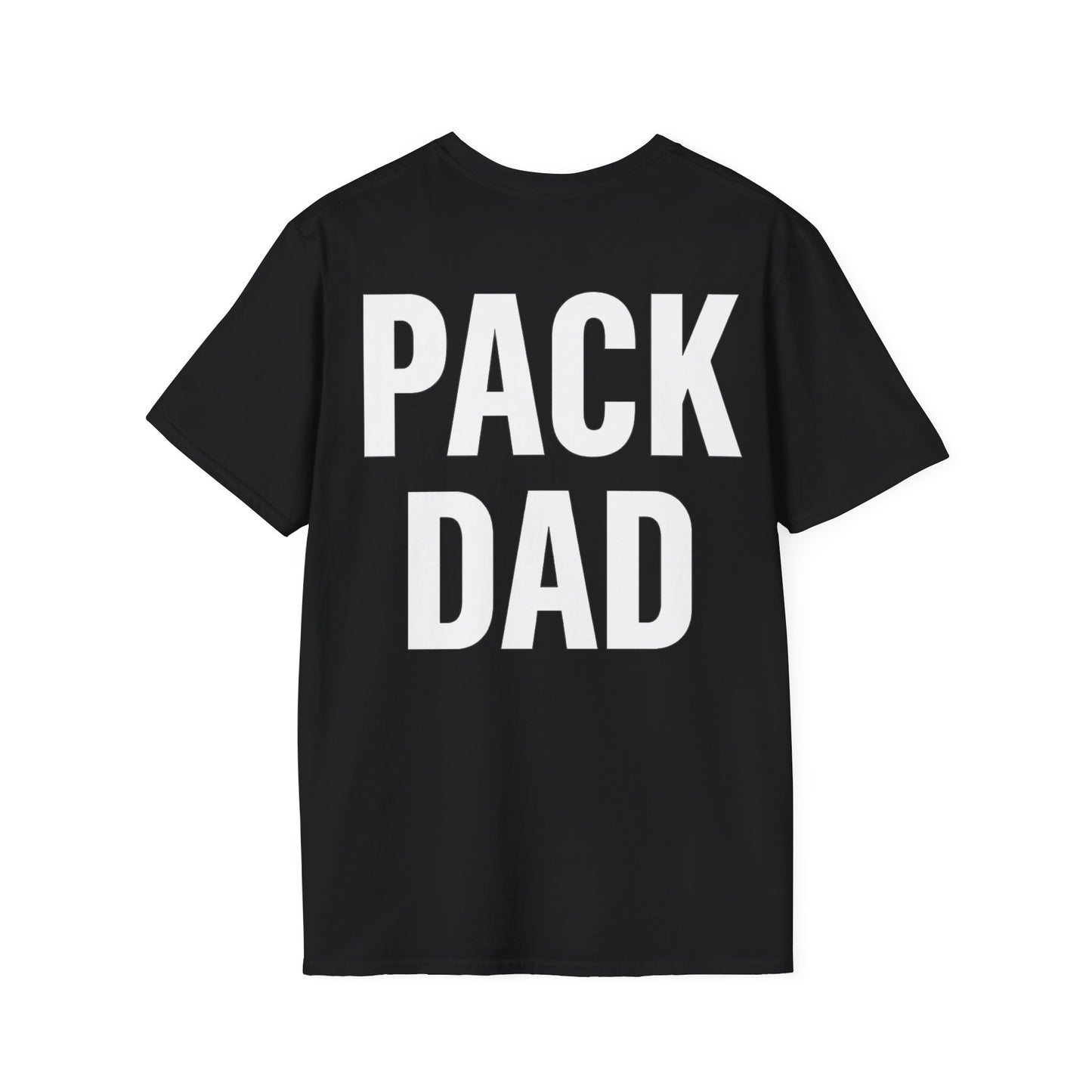 Pack Dad T-Shirt – Dog Dad Rescue Tee with Back & Chest Print – Matching Family Dog T-Shirt – Adopted and Adored Apparel, Adult Unisex T-Shirt