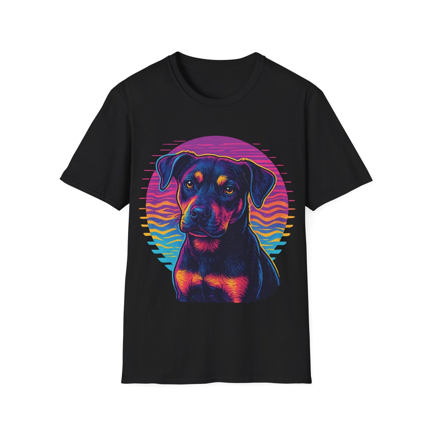 Bold Rescue Dog Shirt | Vibrant Neon Pitbull Art Tee for Teens & Dog Lovers | Youth Streetwear Graphic Tee, Adult Unisex T-Shirt