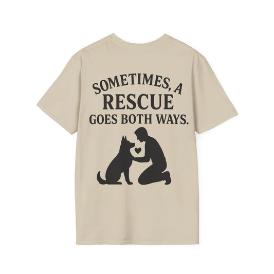 Sometimes a Rescue Goes Both Ways Shirt – Dog Rescue T-Shirt for Women & Men – Animal Adoption Gift – Emotional Pet Lover Tee, Adult Unisex T-Shirt