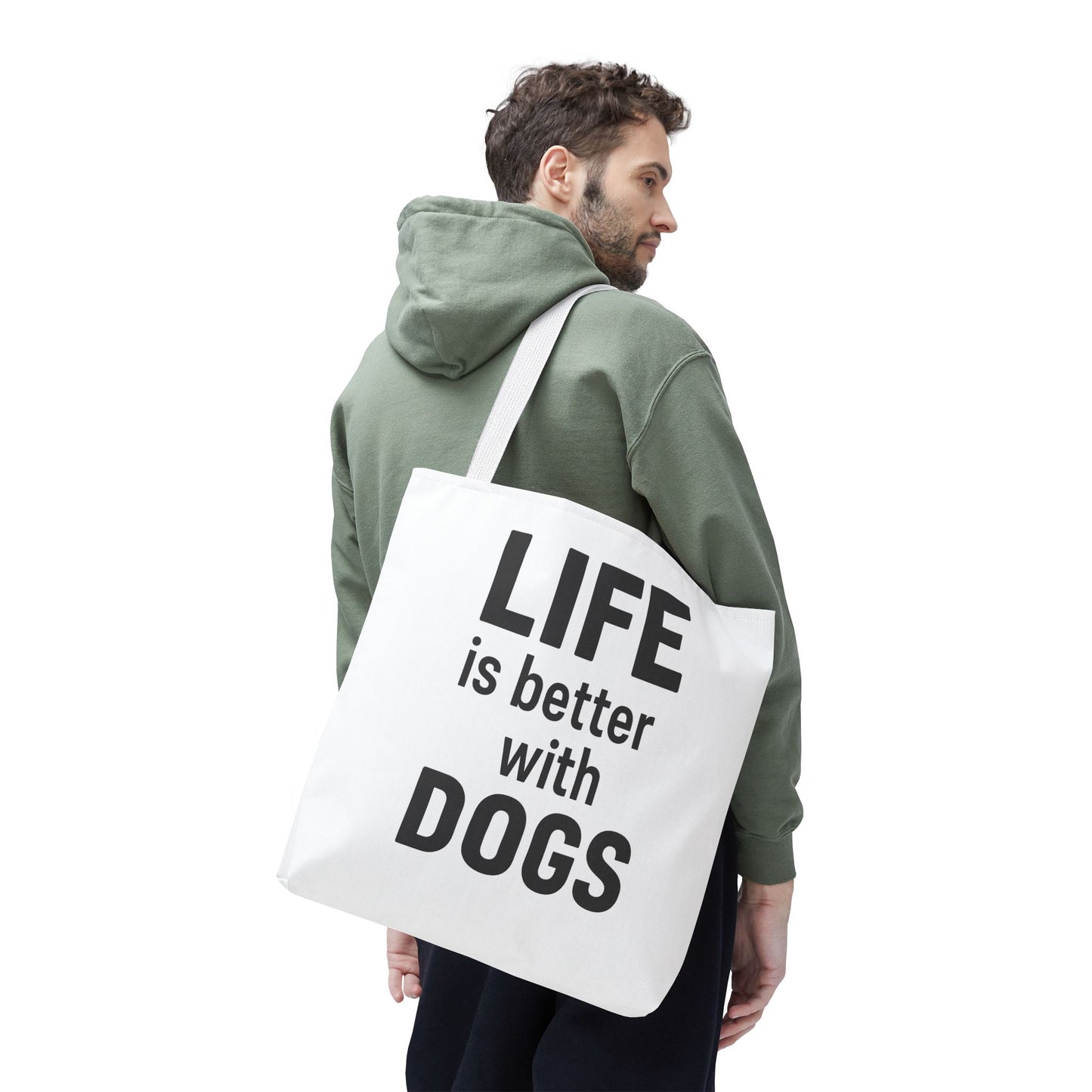 "Life is Better with Dogs" Dog Lovers Tote Bag - Stylish Canvas Bag, Pet Owner Gift, Dog Mom Tote, Eco-Friendly Reusable Bag