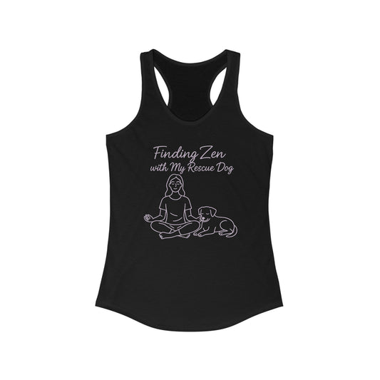 Finding Zen Women's Racerback Tank Top, Dog Lover Gift, Yoga Top, Casual Wear, Pet Adoption Support, Adult Unisex T-Shirt