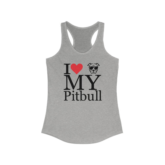 I Love My Pitbull Women's Racerback Tank, Dog Lover Gift, Animal Rescue Fundraiser, Casual Summer Top, Pet Adoption Awareness, Adult Unisex T-Shirt