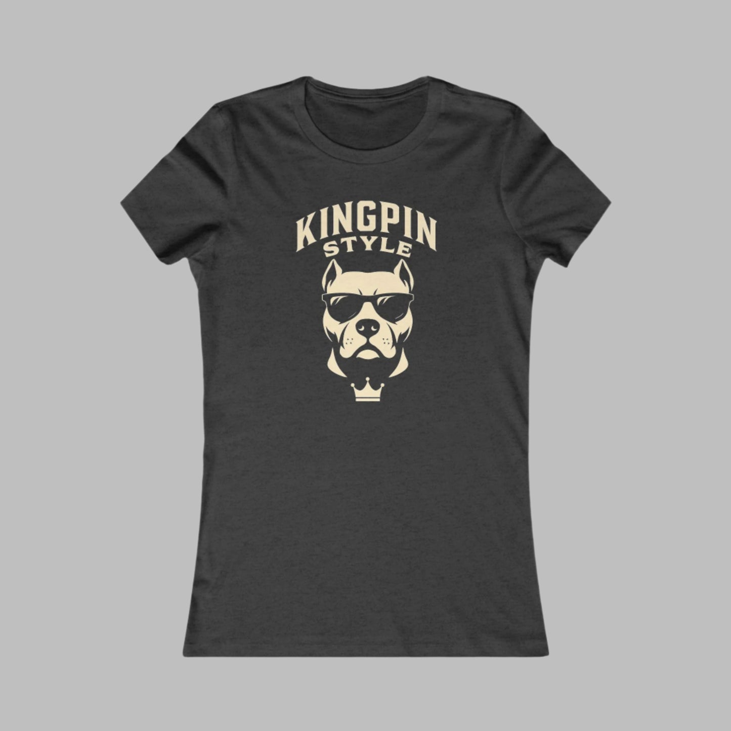 Black t-shirt with 'Kingpin Style' graphic on a white background