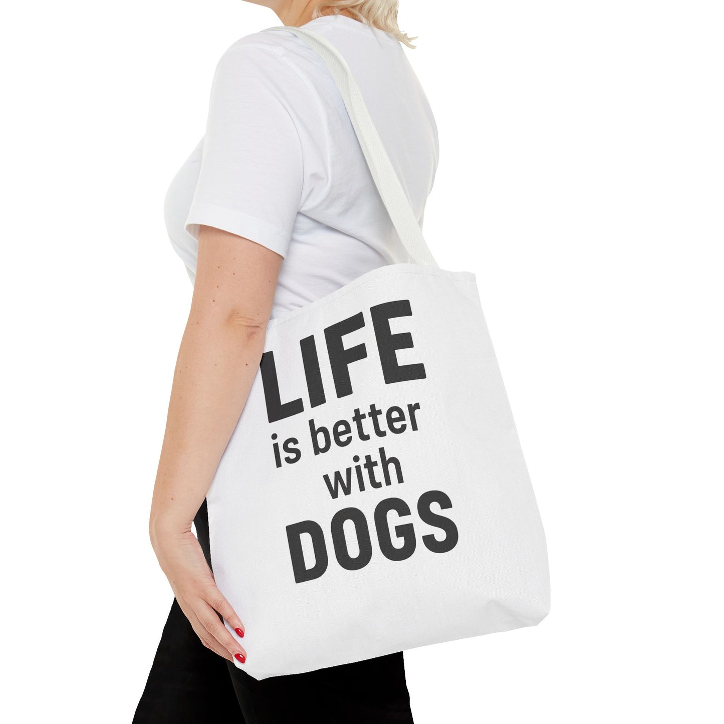 "Life is Better with Dogs" Dog Lovers Tote Bag - Stylish Canvas Bag, Pet Owner Gift, Dog Mom Tote, Eco-Friendly Reusable Bag
