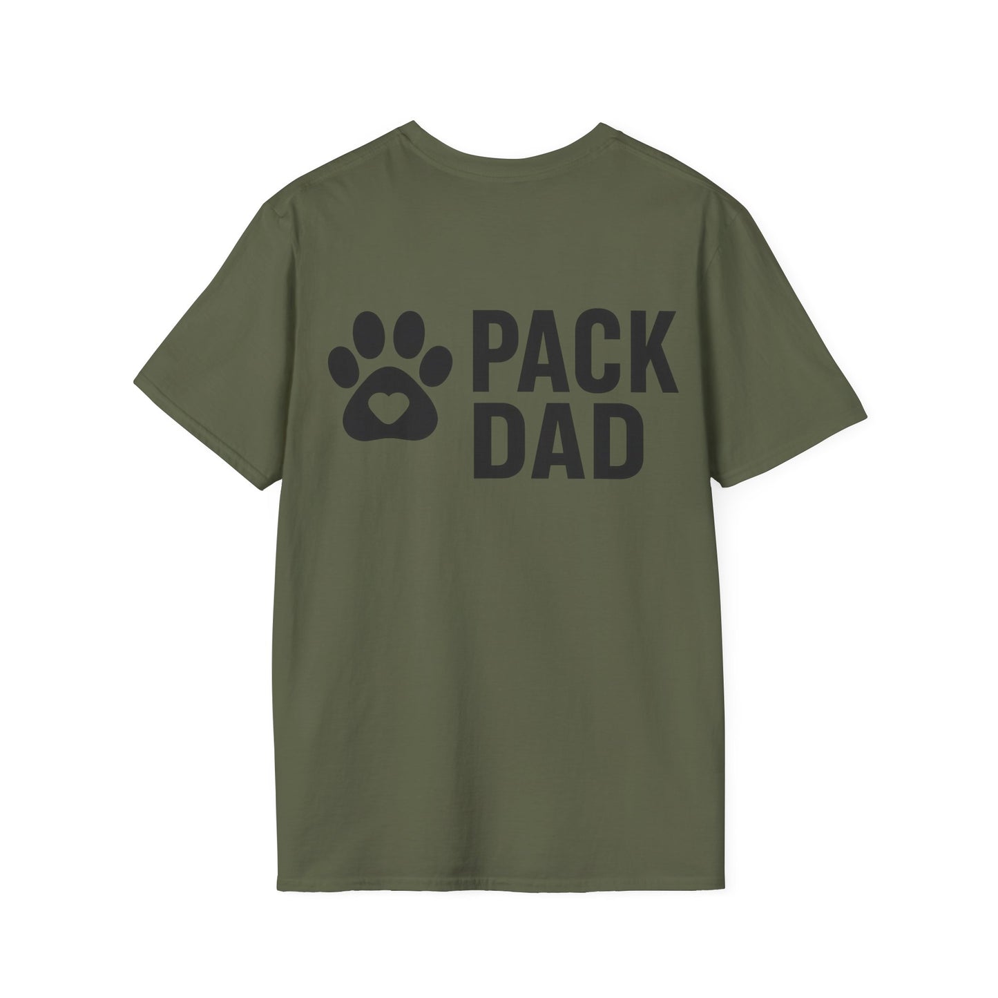 Pack Dad T-Shirt with Paw Print – Matching Dog Family Tee – Father’s Day Dog Dad Gift – Adopted and Adored Apparel, Adult Unisex T-Shirt