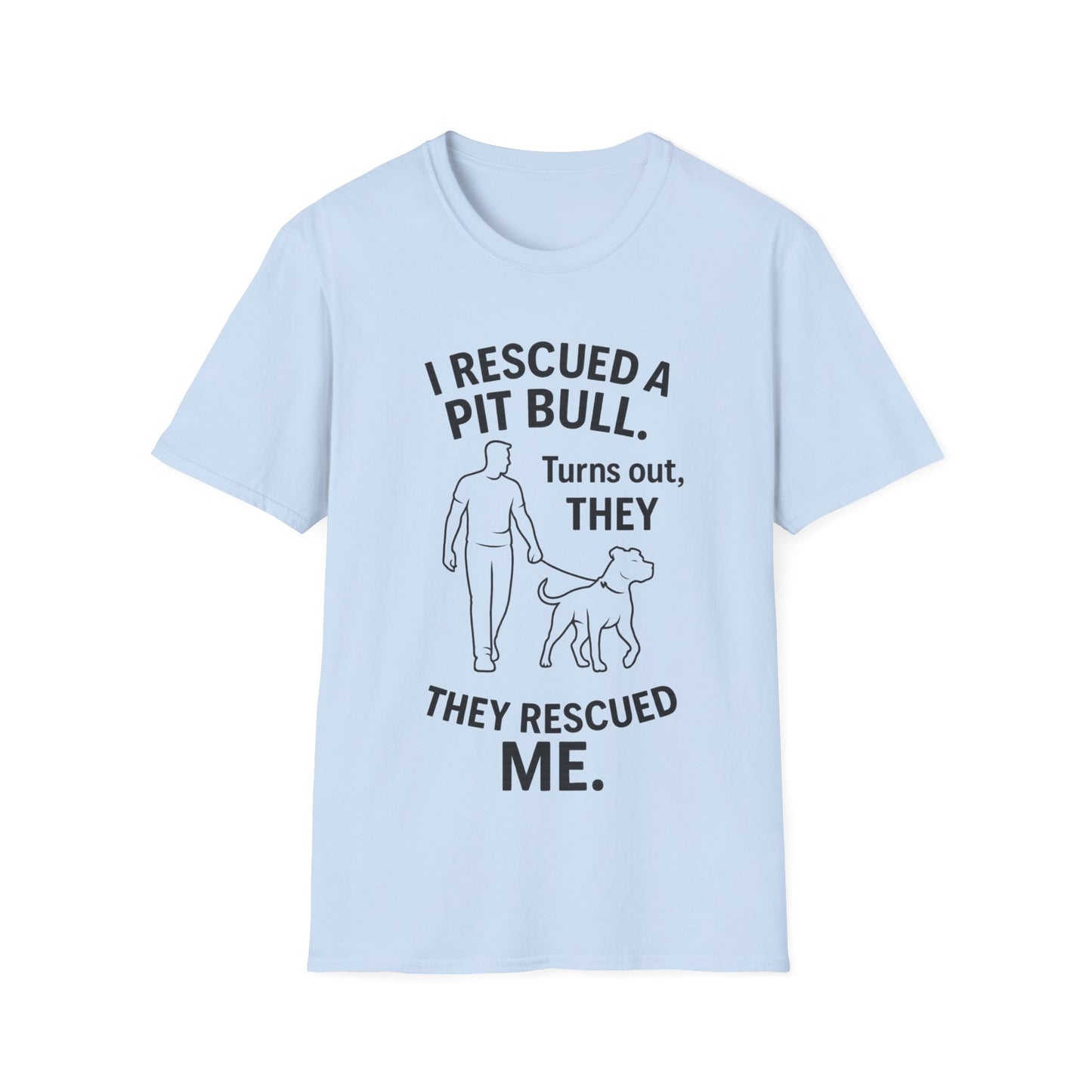 I Rescued a Pit Bull Shirt – Adopt Don’t Shop Dog Rescue Tee – Black Lettering Front Design – Pitbull Adoption Gift – Shelter Dog Shirt, Adult Unisex T-Shirt