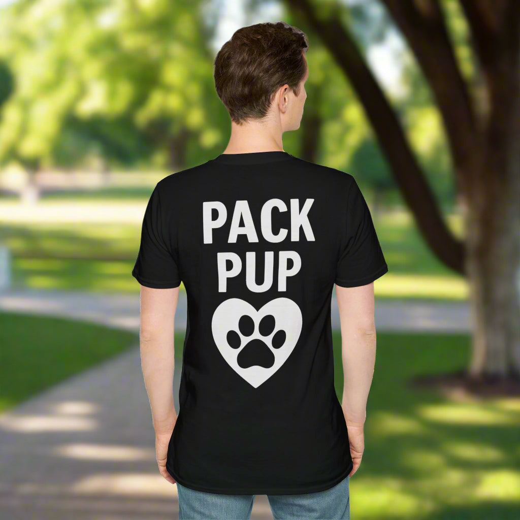 Pack Pup Rescue Shirt – Two Sided Dog Lover Tee – Front Pack Member Logo – Back Pack Pup Design – Gildan 64000 Unisex Fit – Matching Family Rescue Apparel – Older Kids or Teens – Animal Shelter Support – Full Pack Set, Adult Unisex T-Shirt