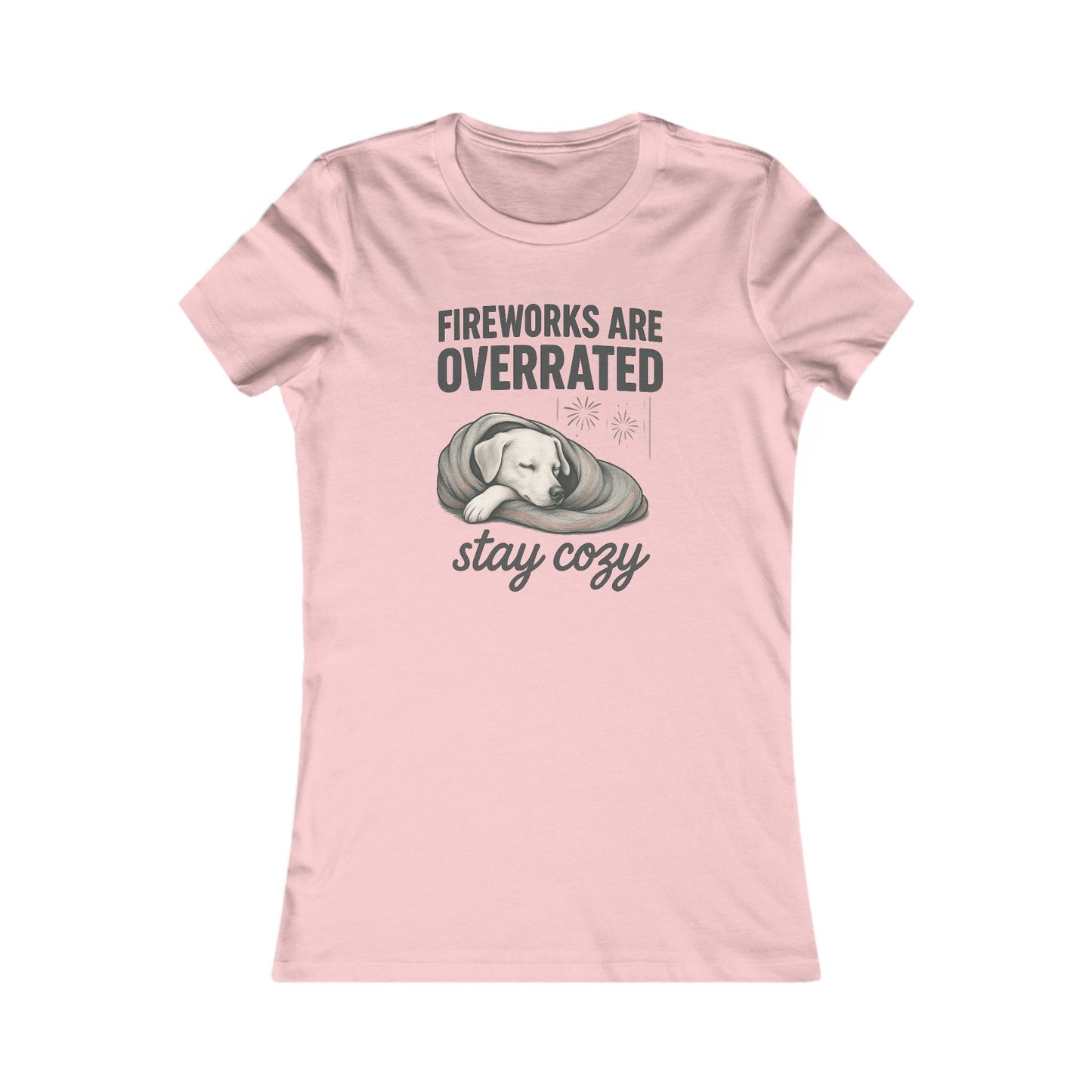 Cozy Fireworks Tee, Women's Relaxed Shirt, Dog Lover Apparel, Casual Summer Top, Fourth of July Gift, Stay Cozy Collection, Adult Unisex T-Shirt