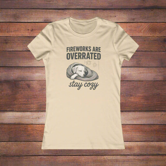 Cozy Fireworks Tee, Women's Relaxed Shirt, Dog Lover Apparel, Casual Summer Top, Fourth of July Gift, Stay Cozy Collection, Adult Unisex T-Shirt