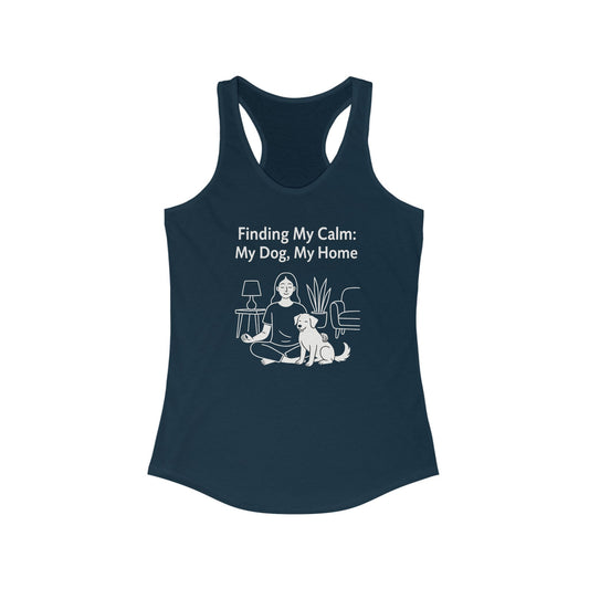 Finding My Calm Tank Top | Women's Racerback | Dog Lover Gift | Meditation Shirt | Yoga Apparel | Pet Owner Tank, Adult Unisex T-Shirt