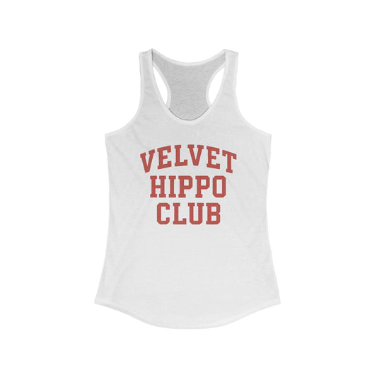 Velvet Hippo Club Tank - Women's Ideal Racerback Top, Summer Fashion, Gifts for Hippo Lovers, Workout Gear, Casual Wear, Adult Unisex T-Shirt
