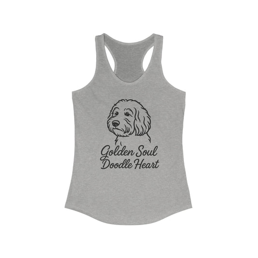 Golden Soul Doodle Heart Tank Top, Pet Lover's Gift, Summer Apparel, Dog Mom Tank, Cute Dog Shirt, Animal Lover Gift, Adult Unisex T-Shirt