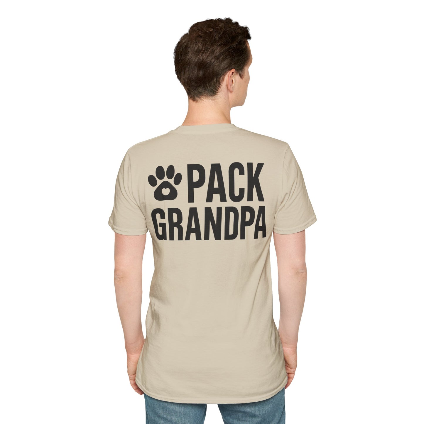 Pack Grandpa T-Shirt | Dog Rescue T-Shirt for Grandpa | Matching Family T-Shirt with Paw Print | $1 Donated to Animal Rescue, Adult Unisex T-Shirt