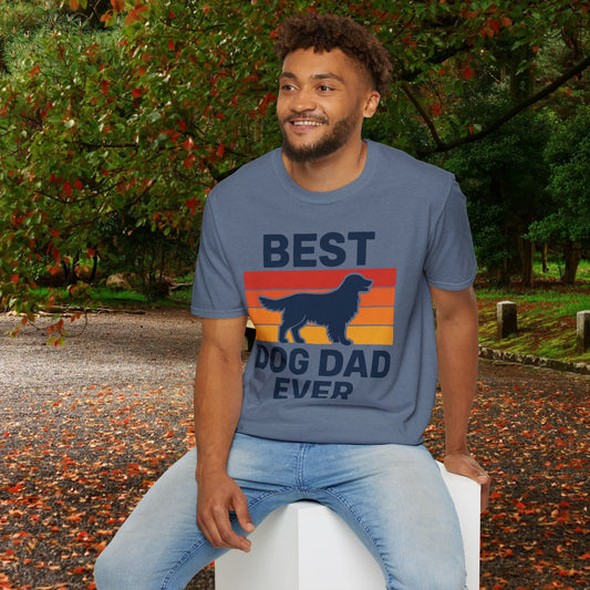 Best Dog Dad Ever Golden Retriever Adult Unisex T-Shirt, Pet Lover Gift, Father's Day Tee, Dog Owner Apparel, Casual Everyday Wear