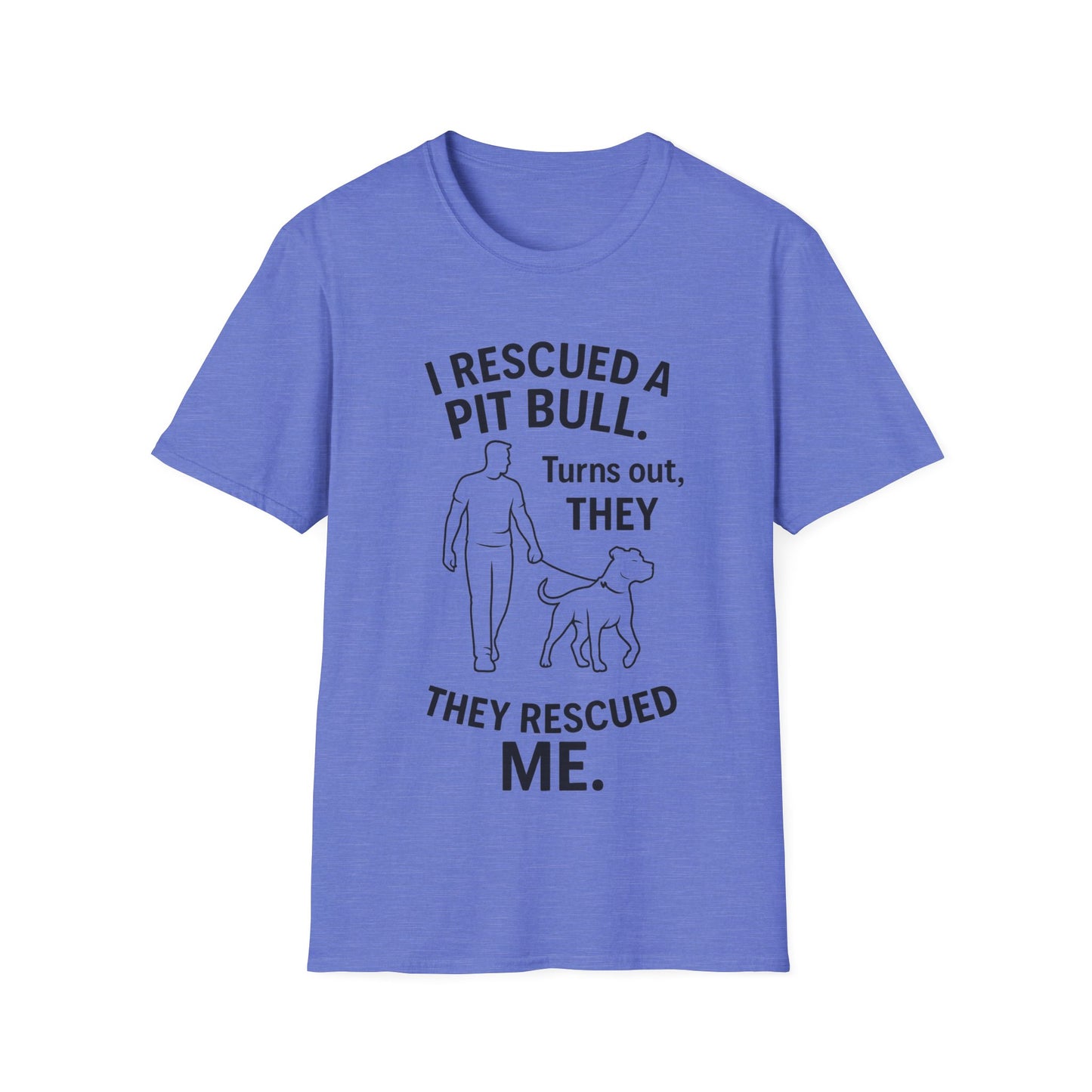 I Rescued a Pit Bull Shirt – Adopt Don’t Shop Dog Rescue Tee – Black Lettering Front Design – Pitbull Adoption Gift – Shelter Dog Shirt, Adult Unisex T-Shirt