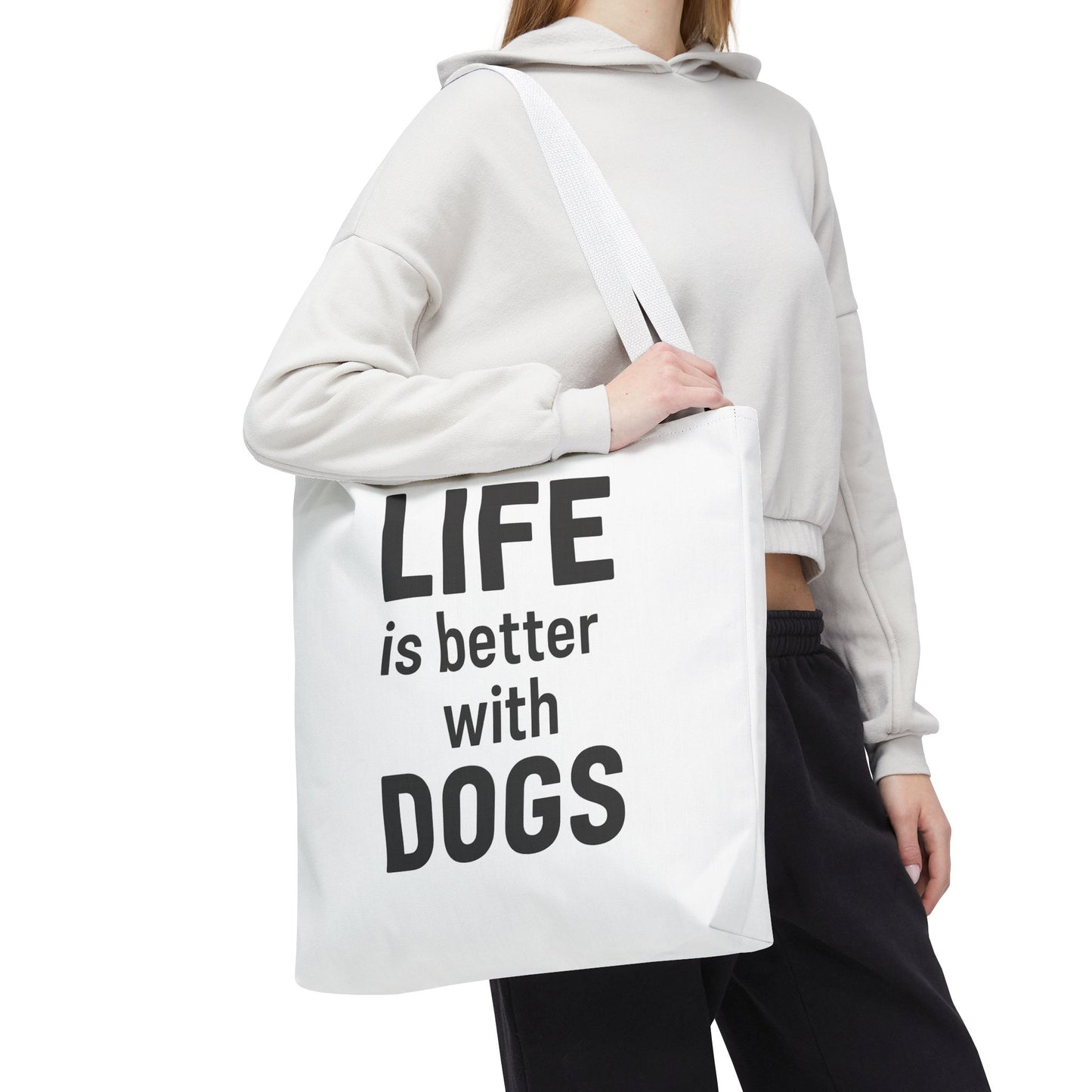 "Life is Better with Dogs" Dog Lovers Tote Bag - Stylish Canvas Bag, Pet Owner Gift, Dog Mom Tote, Eco-Friendly Reusable Bag