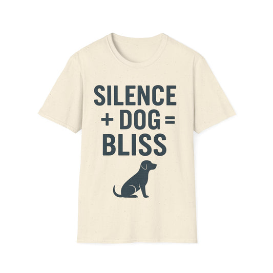 Silence + Dogs = Bliss Shirt – Calm Dog Lover Tee, Anti-Stress T-Shirt, Rescue Life Apparel, Unisex Fit, Adult Unisex T-Shirt