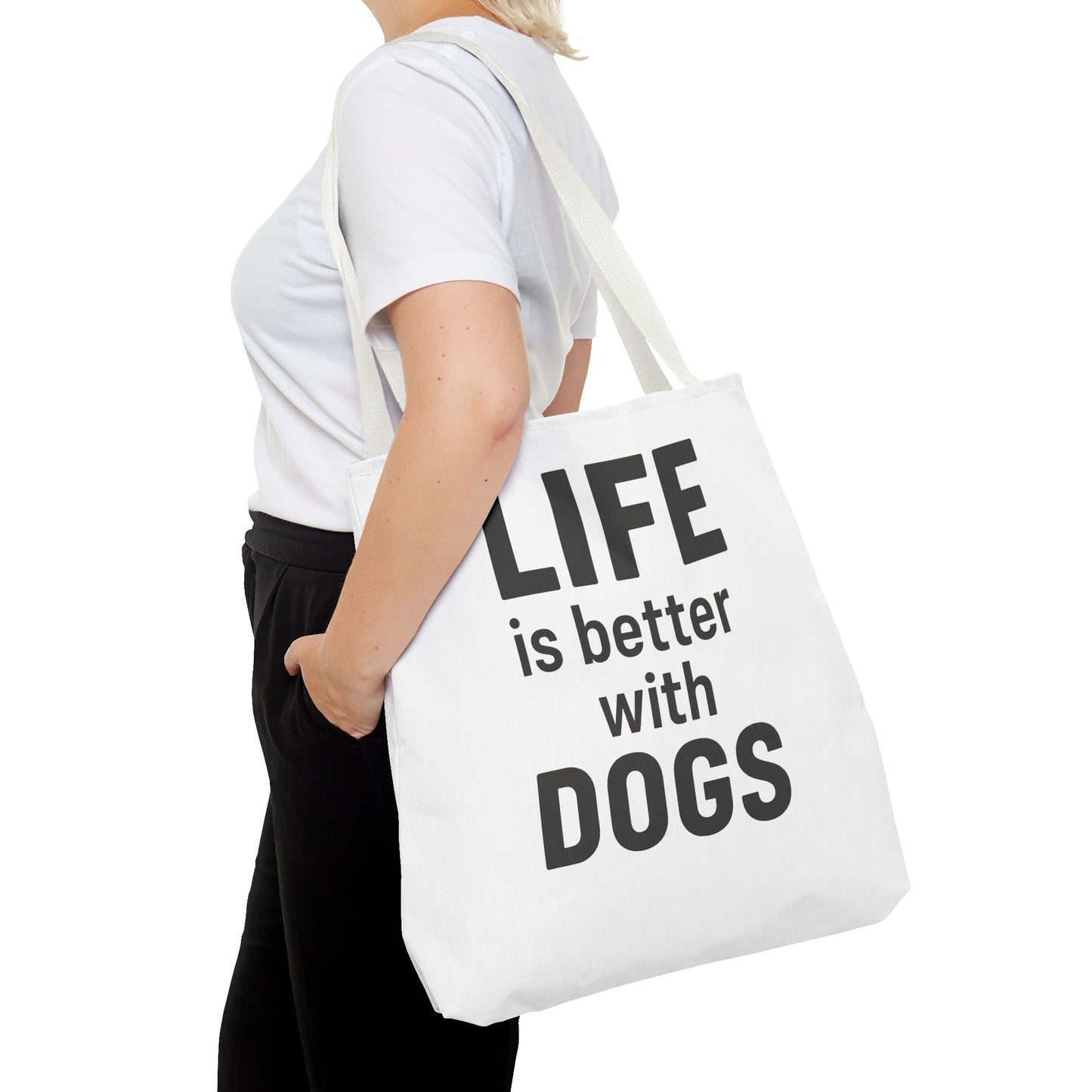 "Life is Better with Dogs" Dog Lovers Tote Bag - Stylish Canvas Bag, Pet Owner Gift, Dog Mom Tote, Eco-Friendly Reusable Bag